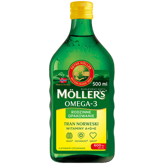 Moller's Tran Norweski, powyżej 3 lat, aromat cytrynowy, 500 ml - zdjęcie produktu
