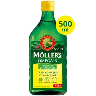 Moller's Tran Norweski, powyżej 3 lat, aromat cytrynowy, 500 ml - zdjęcie produktu