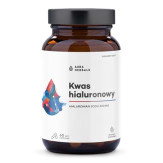 Aura Herbals Kwas Hialuronowy 200 mg, 60 kapsułek Aura Herbals Kwas Hialuronowy 200 mg, 60 kapsułek - zdjęcie produktu