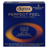 Durex Perfect Feel Premium Non-Latex, prezerwatywy nielateksowe, unikalne uczucie ciepła, 3 sztuki USZKODZONE OPAKOWANIE - miniaturka zdjęcia produktu