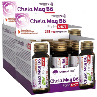 Zestaw Olimp Chela-Mag B6 Forte Shot, ampułki, smak pomarańczowy, 18 x 25 ml - zdjęcie produktu