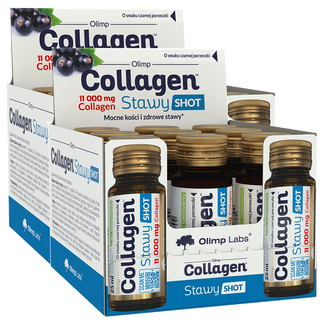 Zestaw Olimp Collagen Stawy Shot, szklana ampułka, smak czarnej porzeczki, 18 x 25 ml - zdjęcie produktu