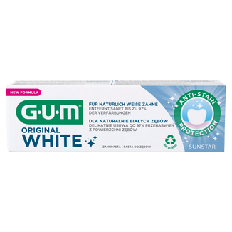 GUM Original White, pasta do zębów przywracająca naturalną biel, 75 ml USZKODZONE OPAKOWANIE GUM Original White, pasta do zębów przywracająca naturalną biel, 75 ml USZKODZONE OPAKOWANIE - zdjęcie produktu