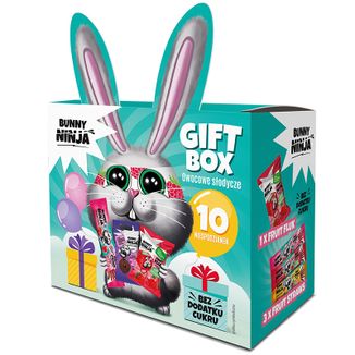 Zestaw Bunny Ninja Gift Box, owocowe słodycze, 10 niespodzianek, 108 g USZKODZONE OPAKOWANIE - zdjęcie produktu