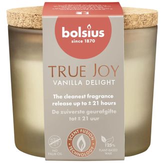 Bolsius True Joy Vanilla Delight, świeca zapachowa z korkowym wieczkiem - zdjęcie produktu