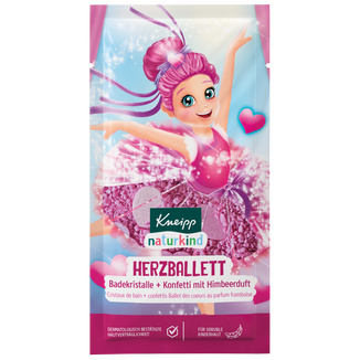 Kneipp Naturkind Balet Serc, sól do kąpieli + konfetti, maliny, 40 g Kneipp Naturkind Balet Serc, sól do kąpieli + konfetti, maliny, 40 g - zdjęcie produktu