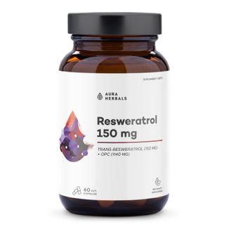Aura Herbals Resweratrol 120 mg, 60 kapsułek Aura Herbals Resweratrol 120 mg, 60 kapsułek - zdjęcie produktu