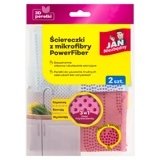 Jan Niezbędny, ściereczki z mikrofibry PowerFiber, 2 sztuki - zdjęcie produktu