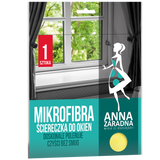 Anna Zaradna, ściereczka z mikrofibry do okien, żółta, 32 x 32 cm, 1 sztuka - miniaturka zdjęcia produktu