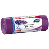 Stella, worki na śmieci z uszami o zapachu lawendy, fioletowe, 60 l, 16 sztuk - miniaturka zdjęcia produktu