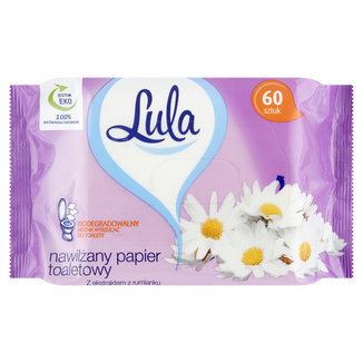Lula, nawilżany papier toaletowy z ekstraktem z rumianku, 60 sztuk - zdjęcie produktu