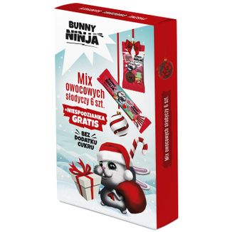 Zestaw Bunny Ninja Świąteczny Mix owocowych słodyczy, 6 sztuk + niespodzianka gratis - zdjęcie produktu