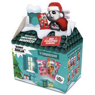 Zestaw Bunny Ninja Świąteczny Domek pełen owocowych słodyczy, 14 niespodzianek USZKODZONE OPAKOWANIE Zestaw Bunny Ninja Świąteczny Domek pełen owocowych słodyczy, 14 niespodzianek USZKODZONE OPAKOWANIE - zdjęcie produktu