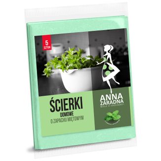 Anna Zaradna, ścierki domowe o zapach miętowym, 32 x 38 cm, 5 sztuk Anna Zaradna, ścierki domowe o zapach miętowym, 32 x 38 cm, 5 sztuk - zdjęcie produktu