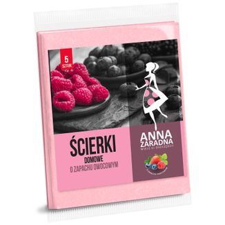 Anna Zaradna, ścierki domowe o zapachu owocowym, 32 x 38 cm, 5 sztuk Anna Zaradna, ścierki domowe o zapachu owocowym, 32 x 38 cm, 5 sztuk - zdjęcie produktu