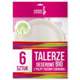 Anna Zaradna, talerze deserowe z trzciny cukrowej, 6 sztuki - miniaturka zdjęcia produktu