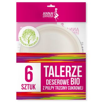Anna Zaradna, talerze deserowe z trzciny cukrowej, 6 sztuki Anna Zaradna, talerze deserowe z trzciny cukrowej, 6 sztuki - zdjęcie produktu
