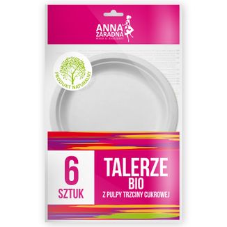 Anna Zaradna, talerze z trzciny cukrowej, 6 sztuk Anna Zaradna, talerze z trzciny cukrowej, 6 sztuk - zdjęcie produktu