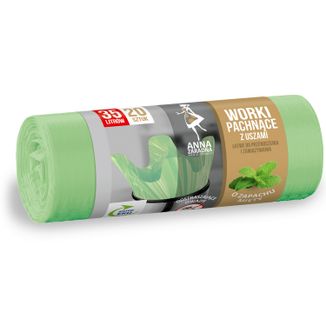 Anna Zaradna, worki na śmieci pachnące z uszami, zapach miętowy, 35 l, 20 sztuk Anna Zaradna, worki na śmieci pachnące z uszami, zapach miętowy, 35 l, 20 sztuk - zdjęcie produktu