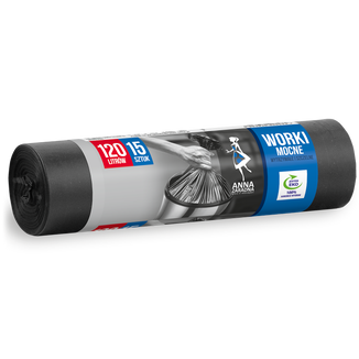 Anna Zaradna, worki na śmieci, mocne, 120 l, 15 sztuk Anna Zaradna, worki na śmieci, mocne, 120 l, 15 sztuk - zdjęcie produktu