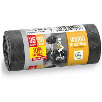 Anna Zaradna, worki na śmieci, wytrzymałe, 35 l, 50 sztuk - zdjęcie produktu