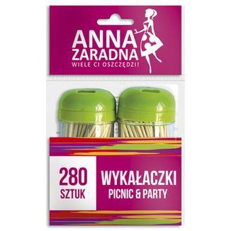 Anna Zaradna, wykałaczki w pojemniku, 2 x 140 sztuk - zdjęcie produktu