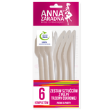 Anna Zaradna, zestaw sztućców z trzciny cukrowej, 6 kompletów - miniaturka zdjęcia produktu