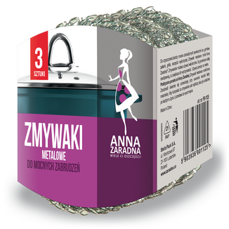 Anna Zaradna, zmywaki metalowe do mocnych zabrudzeń, 3 sztuki - zdjęcie produktu