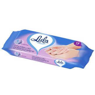 Lula, chusteczki nawilżające do rąk, sensitive, 15 sztuk - zdjęcie produktu