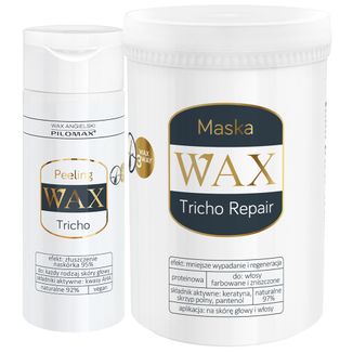 Zestaw WAX Tricho Repair, maska do włosów i skóry głowy, regenerująca i przeciw wypadaniu, 480 ml + myjący peeling enzymatyczny do włosów i skóry głowy, 150 ml - zdjęcie produktu
