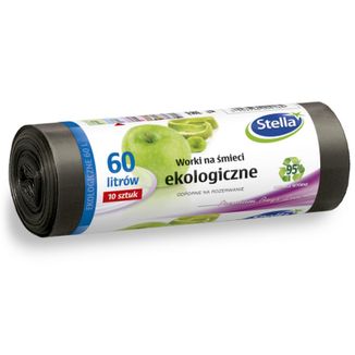 Stella, worki na śmieci, ekologiczne, 60 l, 10 sztuk - zdjęcie produktu