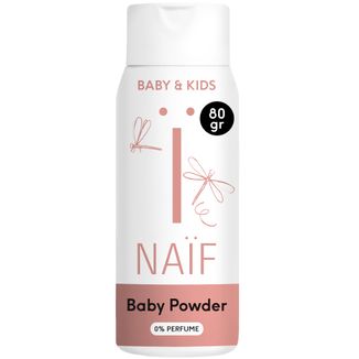 Naif Baby & Kids, naturalna zasypka ze skrobi ryżowej dla dzieci i niemowląt, od 1 dnia życia, 80 g - zdjęcie produktu