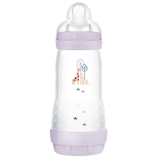 MAM Perfect Start Anti-Colic, butelka antykolkowa, ze smoczkiem silikonowym, Planet Love, girl, od 4 miesiąca, 320 ml - zdjęcie produktu