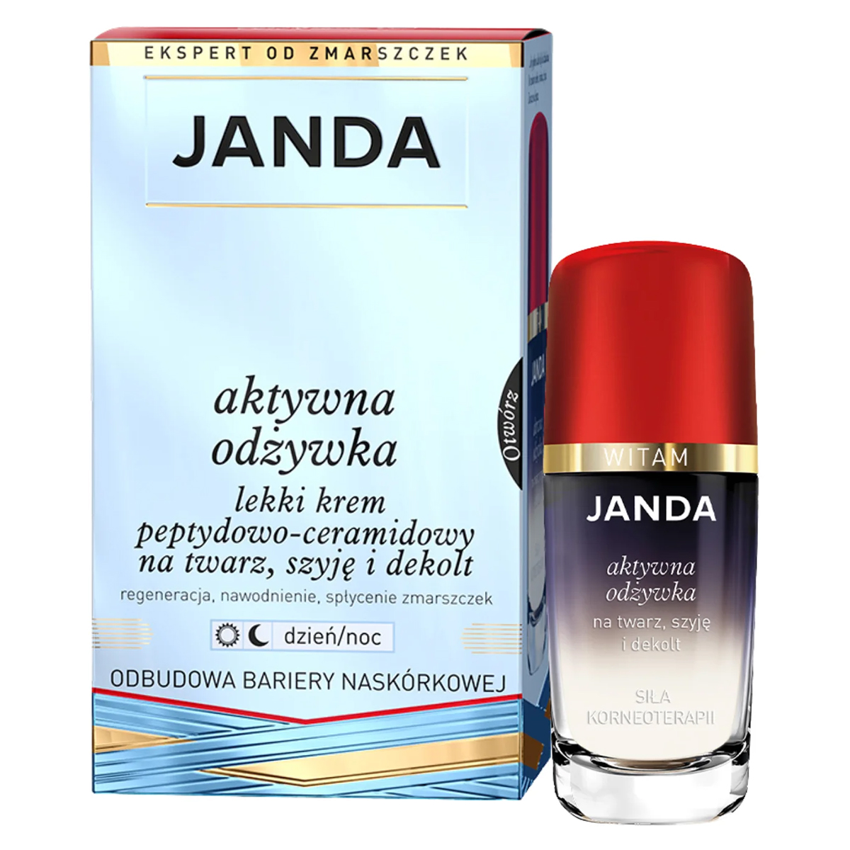 Nieznana Janda, Aktywna Odżywka, lekki krem peptydowo-ceramidowy na twarz, szyję i dekolt, 50 ml