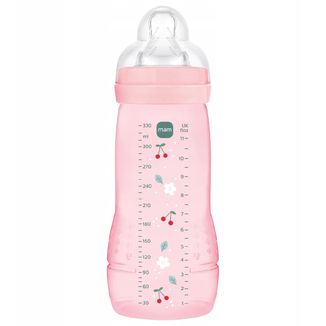 MAM Easy Active, butelka antykolkowa, ze smoczkiem silikonowym, Pattern Fruits, girl, od 4 miesiąca, 330 ml USZKODZONE OPAKOWANIE - zdjęcie produktu