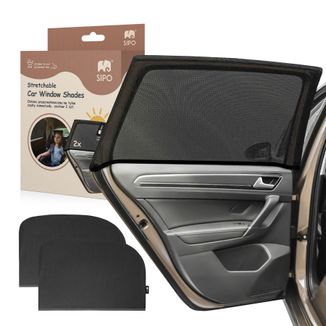 Sipo, elastyczne osłony przeciwsłoneczne XL do samochodu dla dzieci, 2 sztuki - zdjęcie produktu
