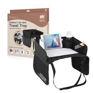 Sipo, stolik podróżny dla dziecka do fotelika samochodowego, czarny, 1 sztuka - zdjęcie produktu