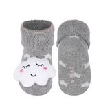 Soxo, skarpetki niemowlęce z grzechotką, rozmiar 16-18, chmurka, 1 para - miniaturka zdjęcia produktu