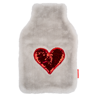 Soxo, termofor w pokrowcu, szary, cekinowe serce, 1,8 l - zdjęcie produktu