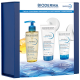 Zestaw Bioderma XMASS Atoderm, krem nawilżający do ciała, 200 ml + nawilżający olejek do kąpieli i pod prysznic, 200 ml + naprawczo-kojąca pielęgnacja skóry dłoni, 50 ml - miniaturka zdjęcia produktu