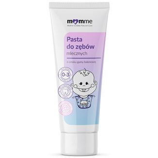 Momme, pasta do zębów dla dzieci 0-3 lat, smak gumy balonowej, 50 ml - zdjęcie produktu