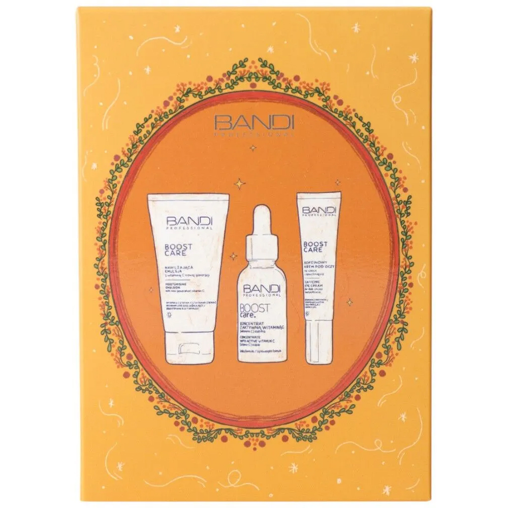 Nieznana Zestaw Bandi Boost Care, kofeinowy krem pod oczy, 14 ml + koncentrat z aktywną witaminą C, 30 ml + nawilżająca emulsja z witaminą C, 50 ml — Inhaltsstoffe und Bewertung