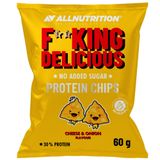 Allnutrition Fitking Delicious Protein Chips Cheese & Onion, chipsy o smaku wegańskiego sera z cebulką, 60 g KRÓTKA DATA - miniaturka zdjęcia produktu