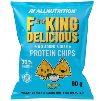 Allnutrition Fitking Delicious Protein Chips Fromage, chipsy o smaku kwaśnej śmietany i szczypiorku, 60 g - zdjęcie produktu