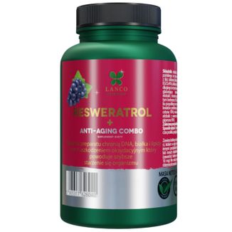 Lanco Nutritions Resweratrol Anti-Aging Combo, 60 kapsułek Lanco Nutritions Resweratrol Anti-Aging Combo, 60 kapsułek - zdjęcie produktu