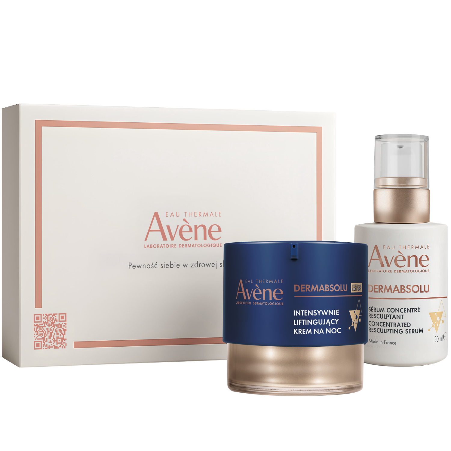 Avene Zestaw Avene Dermabsolu Skoncentrowana pielęgnacja odmładzająca, intensywnie liftingujący krem na noc, 40 ml + serum przywracające kontur twarzy, 30 ml — Inhaltsstoffe und Bewertung