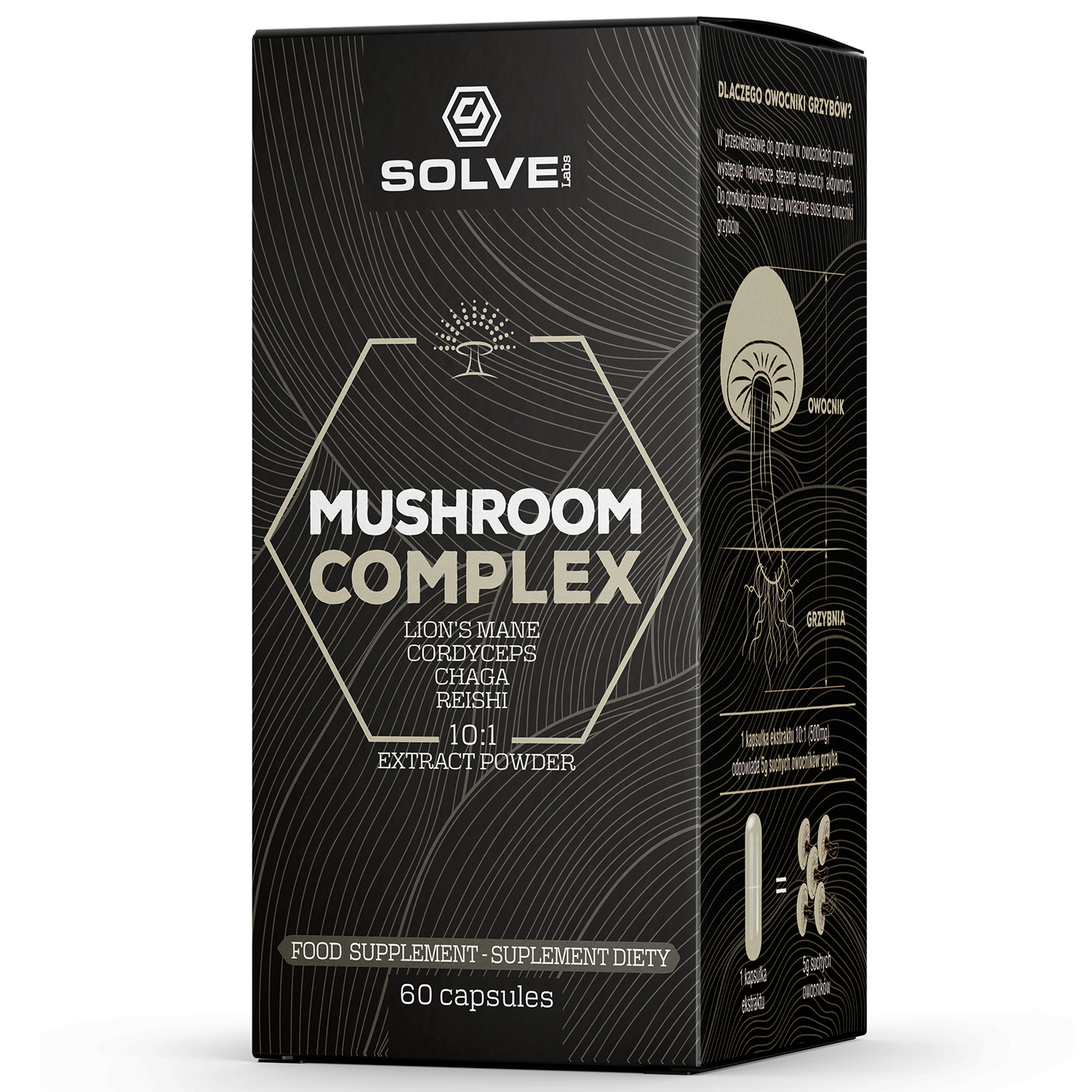 Complexe De Champignons Solve Labs (4 Champignons) - 60 Ml, Usage Quotidien, Neuf