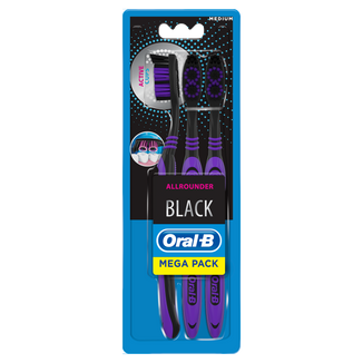 Oral-B Allrounder Black, szczoteczka do zębów, 3 sztuki Oral-B Allrounder Black, szczoteczka do zębów, 3 sztuki - zdjęcie produktu