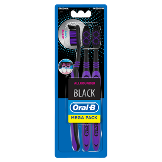 Oral-B Allrounder Black, szczoteczka do zębów, 3 sztuki - zdjęcie produktu