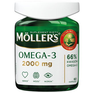 Moller's Omega-3 2000 mg, 60 kapsułek Moller's Omega-3 2000 mg, 60 kapsułek - zdjęcie produktu